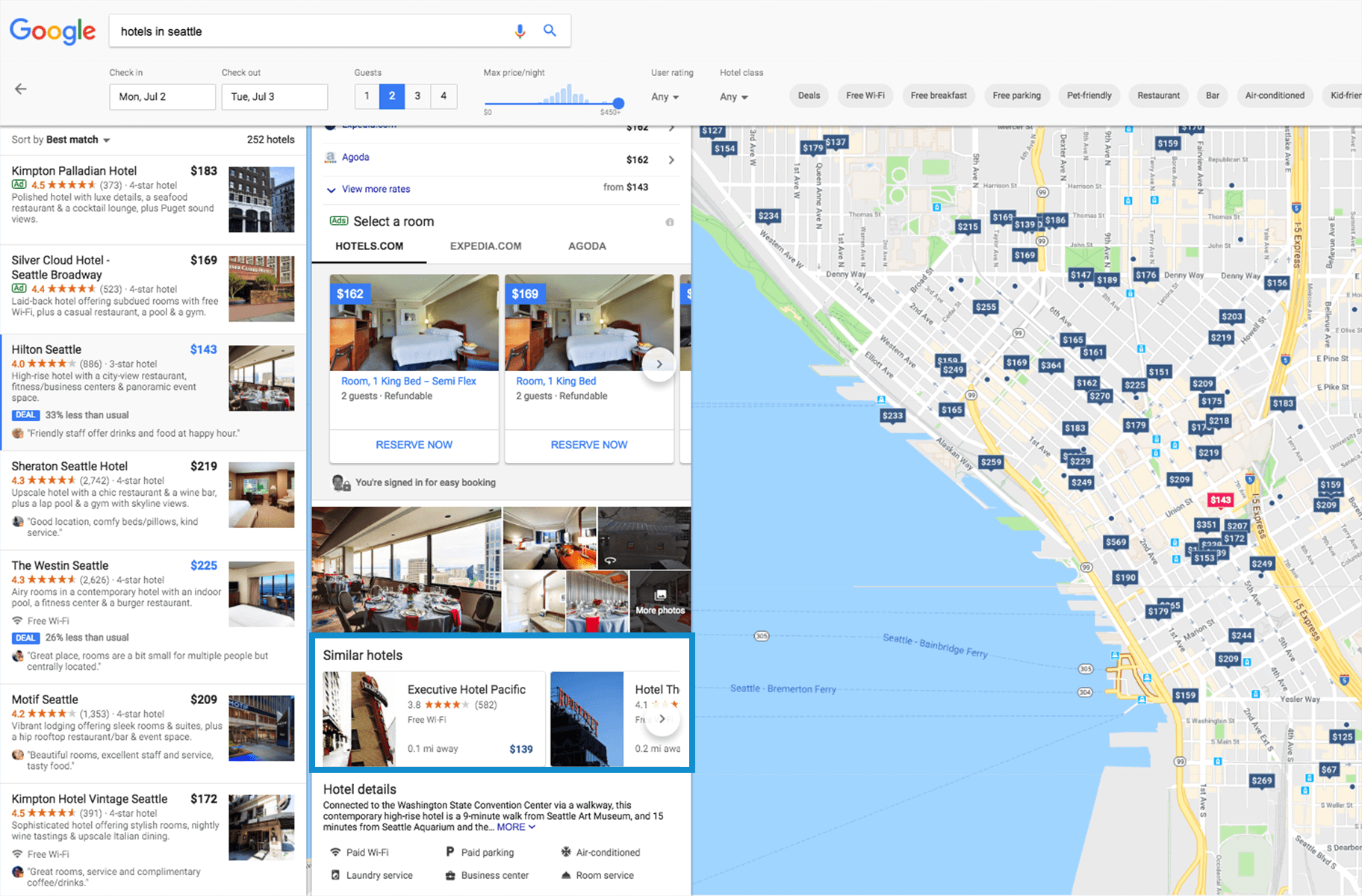 Similar Hotels on Google Desktop Search