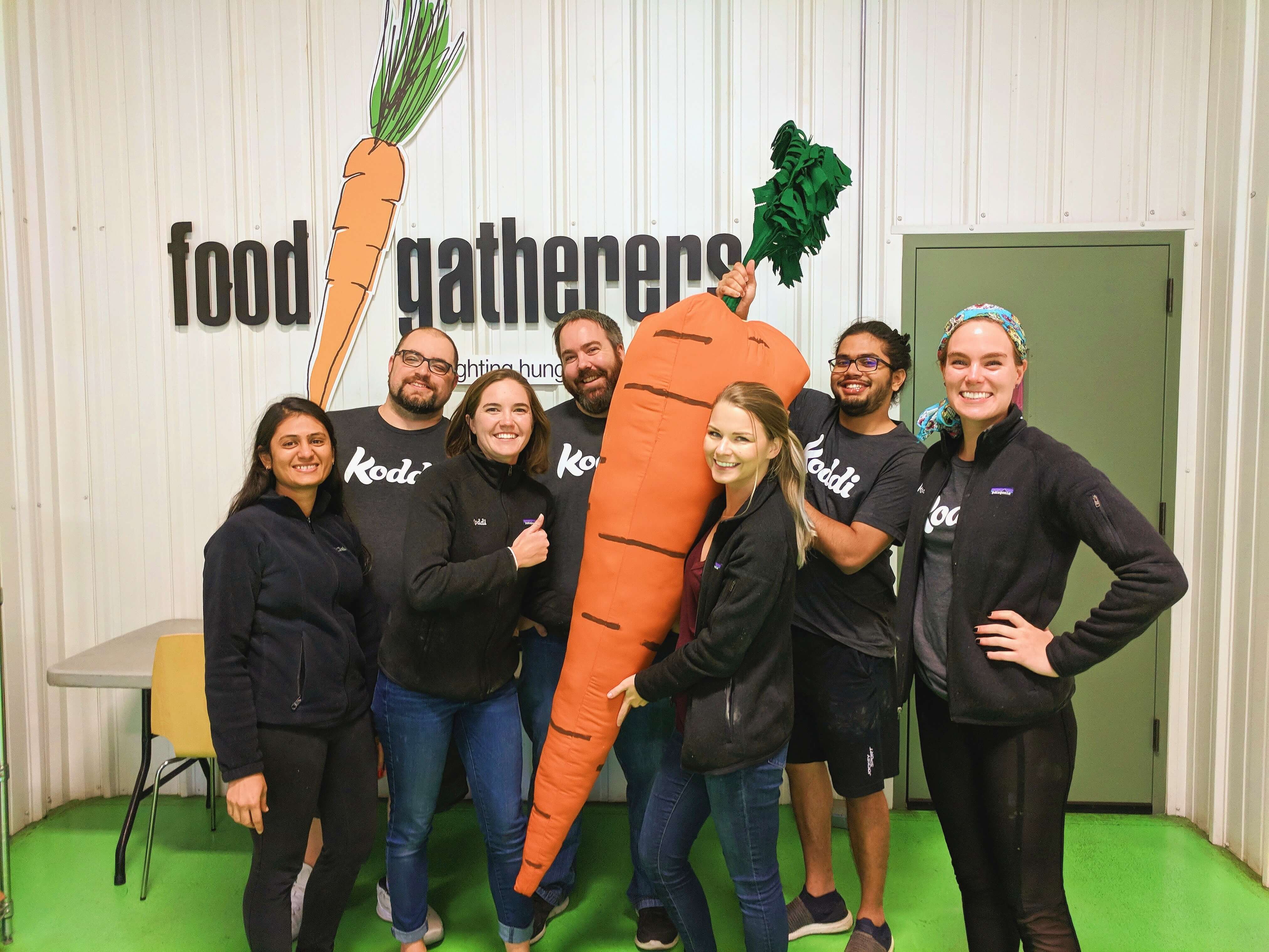 Koddi team members at Food Gatherers in Ann Arbor