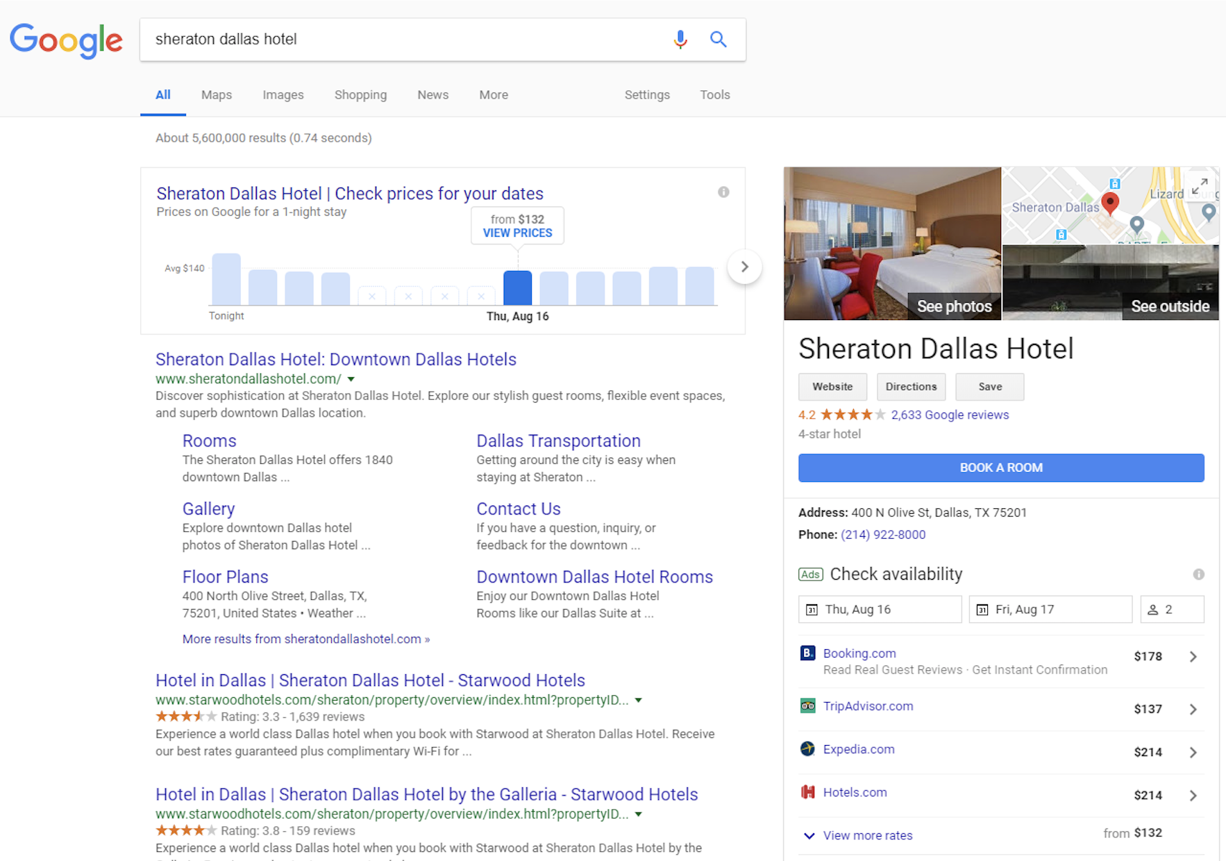 Price Modal Feature on Google Hotel Ads