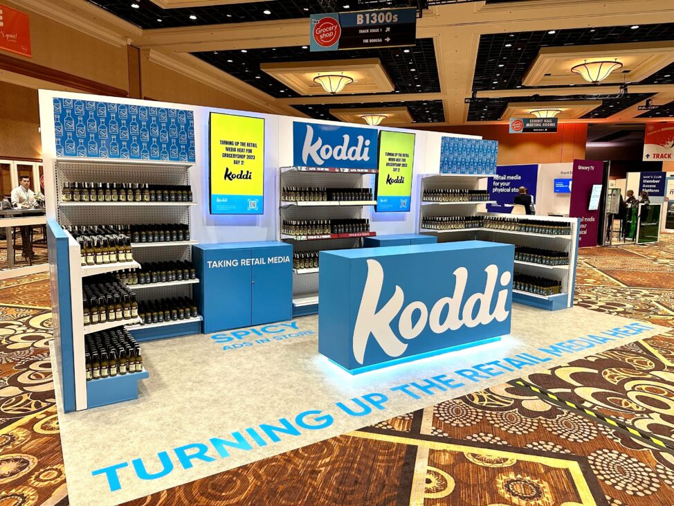 Koddi retail media booth at Groceryshop